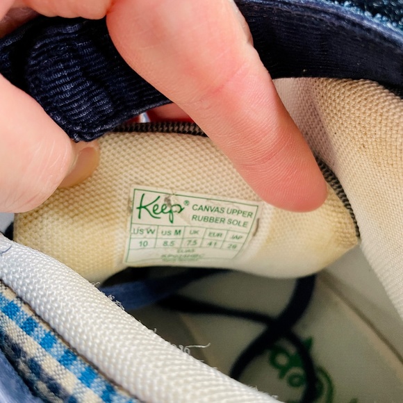 Keep Grey Houndstooth & Blue Check Canvas High-top Vegan Unisex Sneakers M 8.5 - Picture 12 of 16